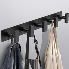 Coat Rack Wall Mount - 5 Coat Hooks Towel Racks for Bathroom Robes Bags Keys NEW