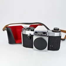 Vintage Hanimex Praktica nova IB M42 35mm SLR Film Camera Body w/ Case Strap DDR