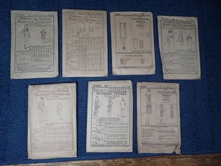 Lot of 7 Butterick Deltor Patterns 1920's and 30's