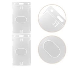 15 Pcs Plastic Sleeves for Cards Holder Hard Id Badge Protectors Holders