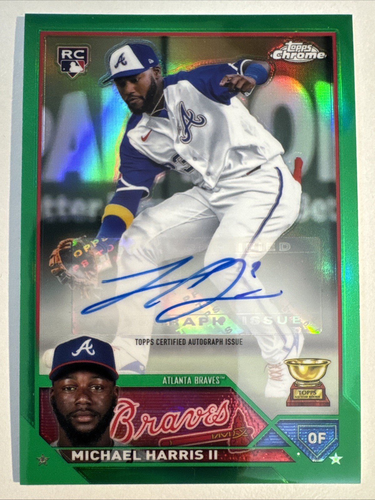 2023 Topps Chrome Update Michael Harris II Green Refractor Rookie Auto #/99