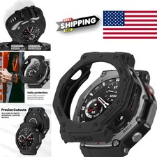 Rugged Black TPU Case for Amazfit T-Rex 3 Smartwatch Shockproof and Lightweight