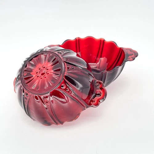 Anchor Hocking Oyster Pearl Royal Ruby Depression Glass 5" Berry Bowl Set of 2