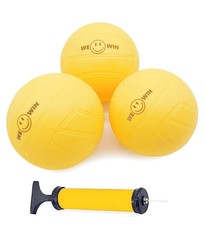 3 Spike Replacement Balls with Pump for Roundnet, Beach, Pool Games
