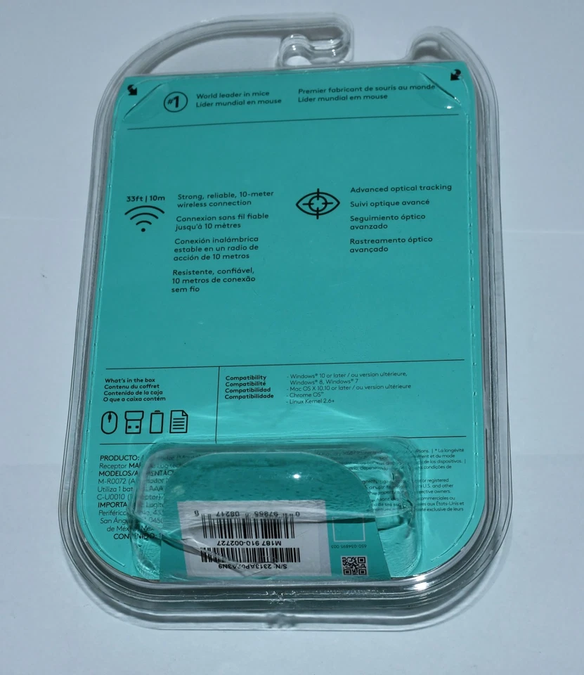 Logitech M187 Red Wireless USB Scroll Optical Mouse with Nano Receiver Sealed - Image 3 of 4