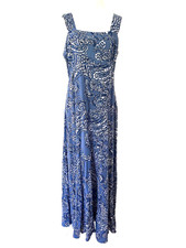 NWT Vince Camuto Slvless/Tank Pullover Rayon Maxi Dress, Blue Coastal Hues, Sz M