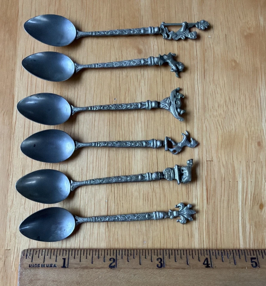 Lote de 6 cucharas de recuerdo decorativas de Italia pequeñas Foto 4 de 4