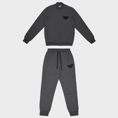 emporio armani lightweight lounge tracksuit grey