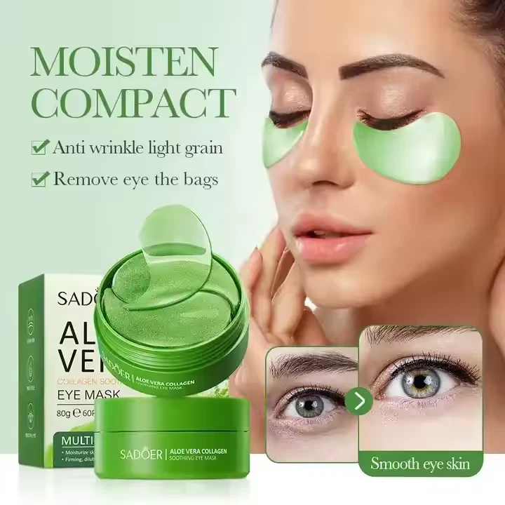 60 PCS UNDER EYE PADS ALOE VERA COLLAGEN MASK HYDRATING ANTI AGING WRINKLES - Image 4 of 4