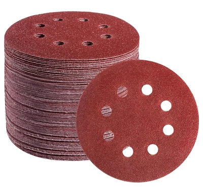 EETools 150mm/6" Hook & Loop 8 holes SANDING DISCS 60-240 Grit Orbital Pads