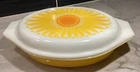 Vintage Pyrex Yellow Daisy/Sunflower Oval Sectional Dish & Lid 1 1/2 QT🌻