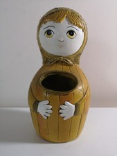 Porta piante Babushka in cartapesta vintage anni 60, da scrivania