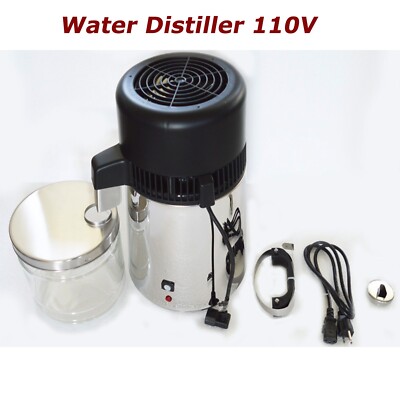 INTSUPERMAI Water Distiller Purifier 4L/1Gal Distilled Water Machine SS 110V