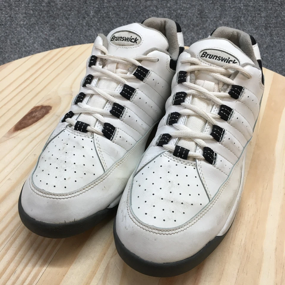 Brunswick Zapatos Para Hombres 9.5 Eagle Bowling Tenis Blanco Imitación Cuero Con Cordones Bajo Foto 4 de 4