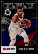 2019 Hoops Premium Stock #13 Russell Westbrook Lights Camera Action Purple