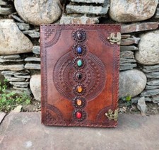 Großes größeres klassisches leeres Tagebuch aus echtem handgefertigtem Leder ...