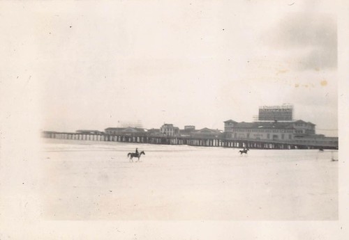 Vintage 1940 Atlantic City Boardwalk Photo New Jersey Pier Hotel Horse Beach
