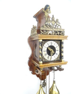 Dutch Zaanse Vintage Antique Wall Clock 8 day Holland (Warmink