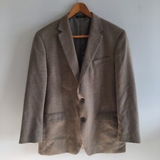 Chaps Men's 2-Button Herringbone Sportcoat Jacket Polyester Blend Brown Size 44L