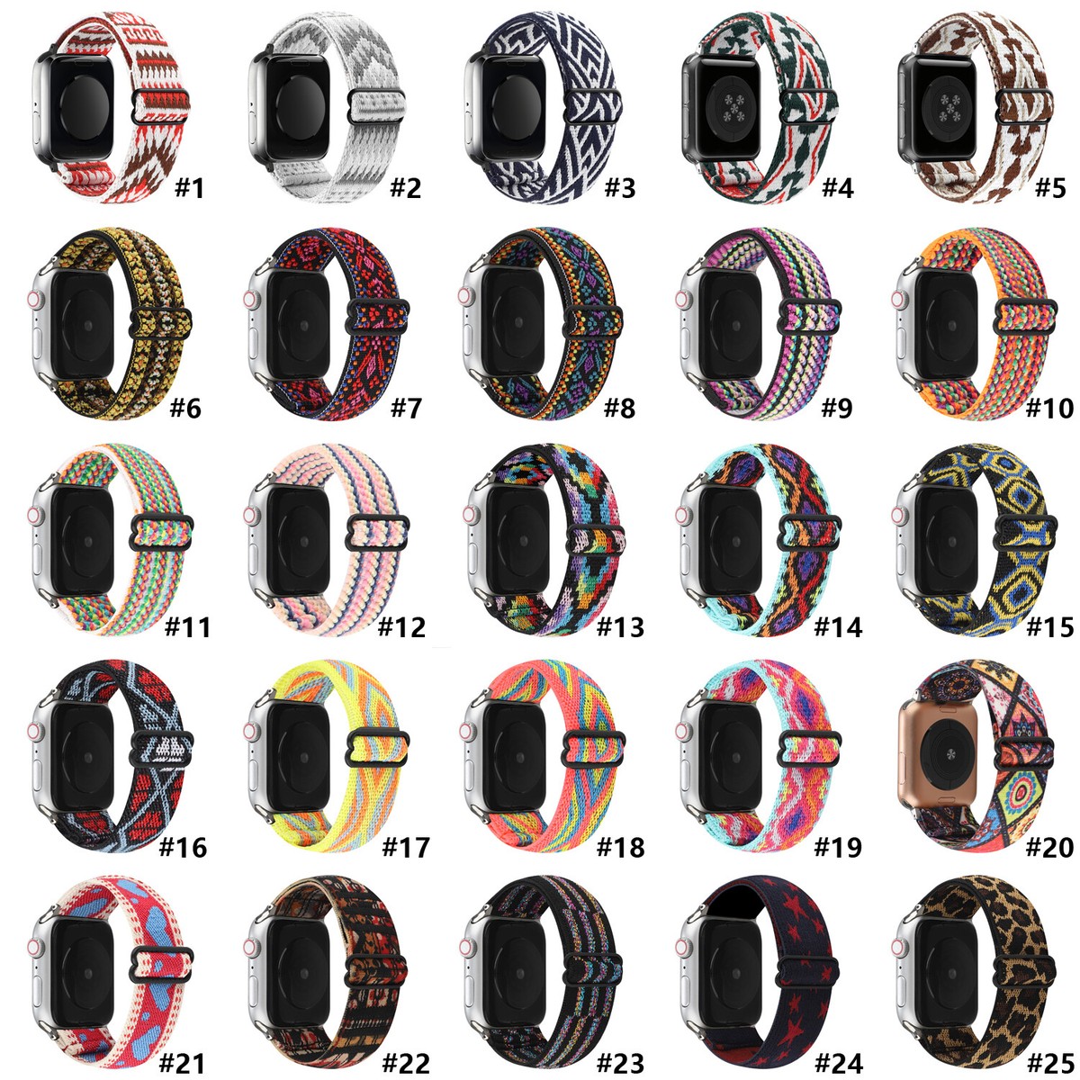 Floral Nylon Sport Band Strap for Apple Watch 11 10 SE 44/41