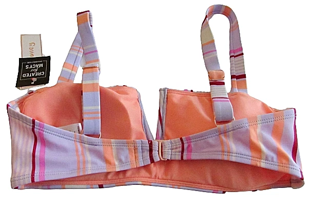 Hula Honey Size M Striped Bikini Top - New - Image 3 of 4