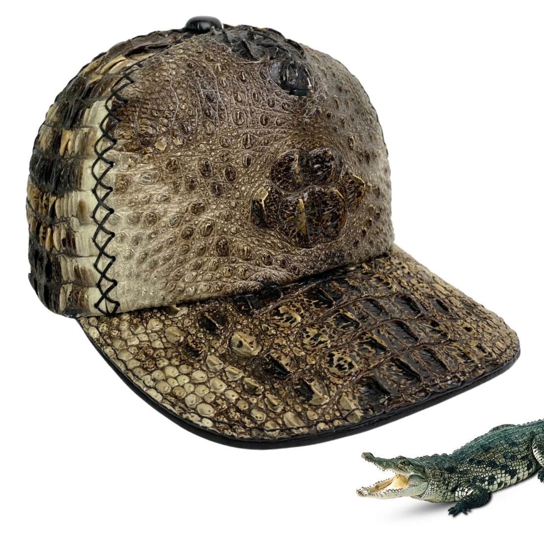Natural Crocodile Hat Cap Real Alligator Leather Baseball Cap