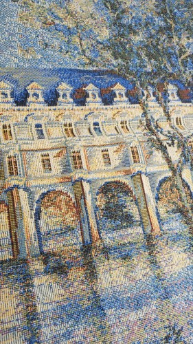 Gobelin Center Wall Hanging Tapestry Belgian Art Chenonceaux Castle 21"x17 1/4" - Picture 8 of 12