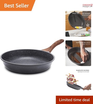 Durable Nonstick Skillet with Granite Coating - Perfect for Induction & Gas