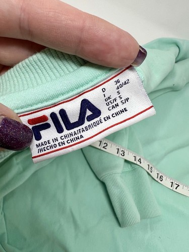 FILA Size S Women’s Teal Rich Cotton Blend Crew Neck Long Sleeve Sweater shirt - Picture 9 of 11