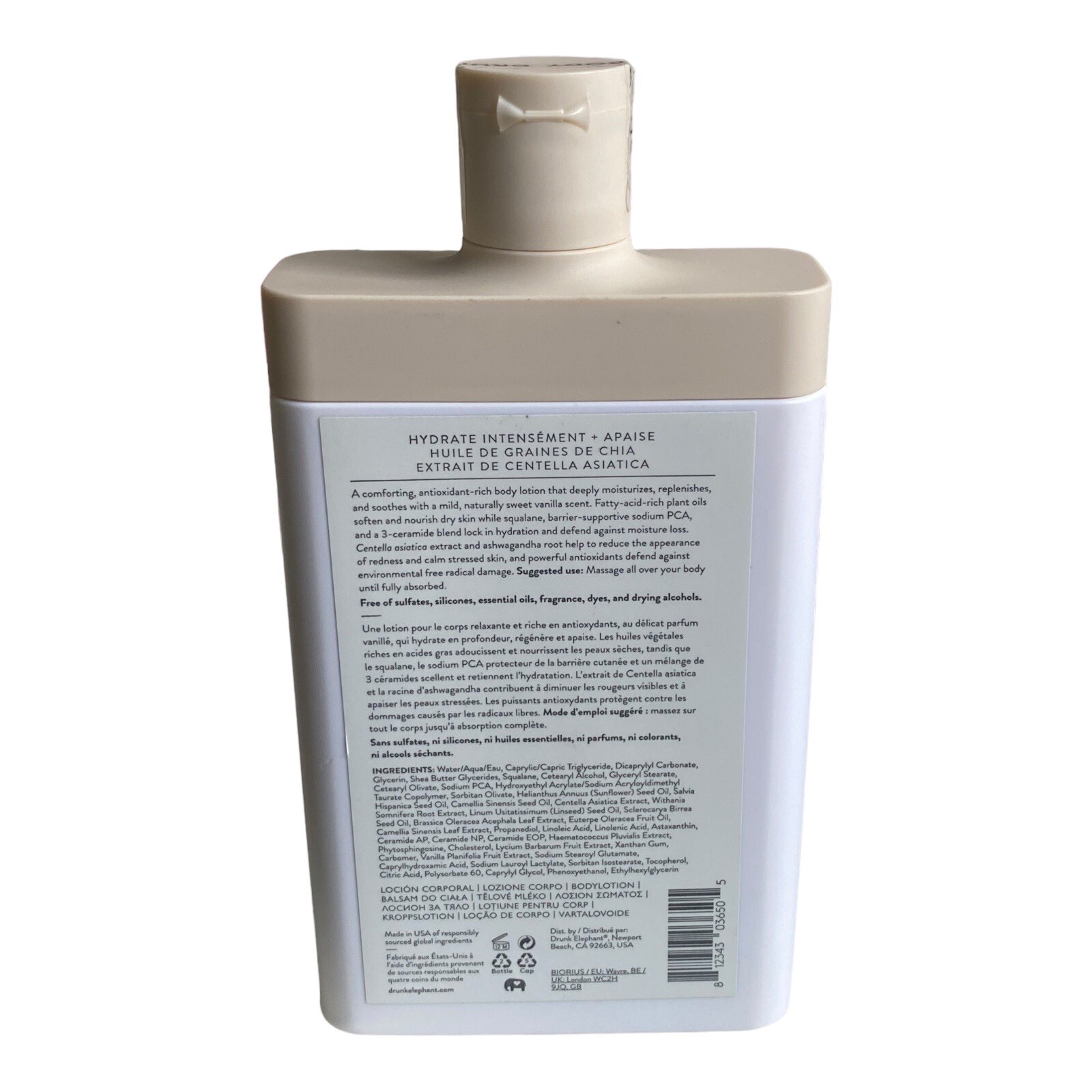 Drunk Elephant Sili Whipped Body Lotion Deep Moisturizer 240ml Full