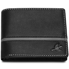 Real Leather Slim Wallets For Men Trifold Mens Wallet W/ ID Window RFID Blocking