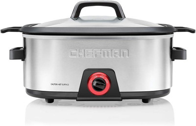 6-Quart Slow Cooker, Electric Countertop Cooking, Stovetop & Oven-Safe Removable