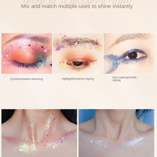6Pcs/Set Sparkly Colorful Eye Glitter Gel Face Body Decorations - Picture 6 of 22