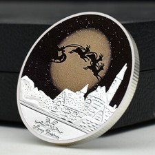 Merry Christmas Silver Plating Memorial Coin Happy New Year Ornament Medal
