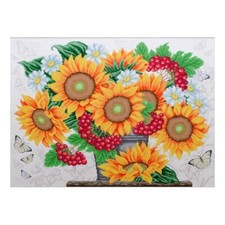 Bead Embroidery Kit DIY Craft Kit stamped Bead Needlepoint Sunflowers t-1191
