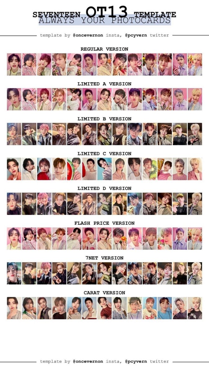 SEVENTEEN JAPAN ALWAYS YOUR OFFICIAL PHOTOCARD | eBay