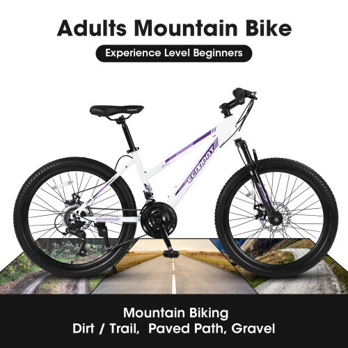 White 26 inch Mountain Bike for Teenagers Girls Women, Shimano 21 Speeds New - Picture 7 of 7