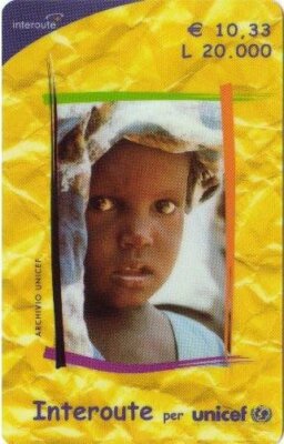 679/2020 NEUE TELEFONKARTE INTEROUTE UNICEF KIND GELBES RAHMEN