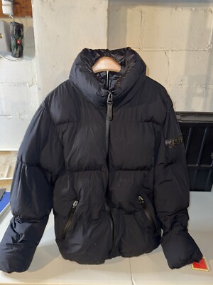 AUTHENTIC MACKAGE VIC ULTRALIGHT SATEEN DOWN JACKET HOOD BLACK MEN USED