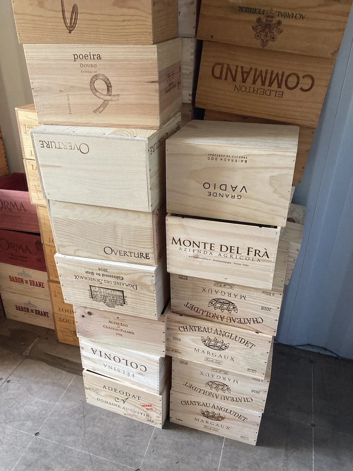 1 X 6 Bottle Wine Box With Lid - GENUINE WOODEN WINE CRATE BOX WEDDING GIFTs - Image 2 of 4