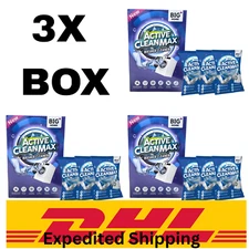 3 X Box  Washing Machine Cleaner Washer Big+ Active Cleanmax 9 Pouches DHL Fast