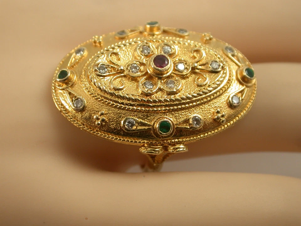 schwerer orientalischer Ring Gelbgold 750 - Bild 2 von 4