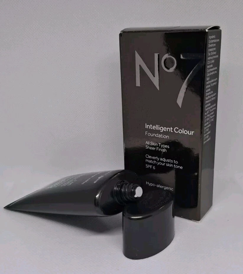 Boots No7 Intelligent Colour Foundation MEDIUM Spf6 Hypo Allergenic SEALED x1 - Image 3 of 4