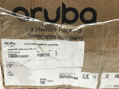 HPE Aruba 6400 1800W Power Supply With C16 Inlet Adapter R0X35A#B2B - Picture 2 of 2