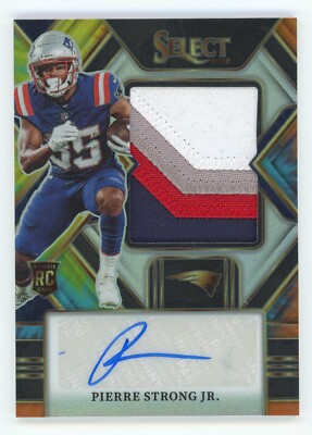 Pierre Strong Jr. 2022 Select Football Orange Pulsar RPA # /25 Rookie Auto (83)