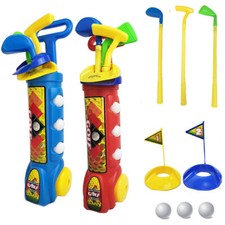 Kids Mini Golf Set Indoor Outdoor Sport Toy With Cart Clubs Balls Practice Holes
