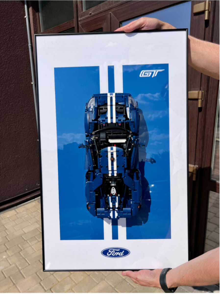 LEGO Art Wall Holder Frame 80x50 cm. LEGO Technic Ford GT 2022