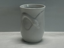 Vintage Swan Bedside/bathroom Cup White Porcelain Made In Taiwan
