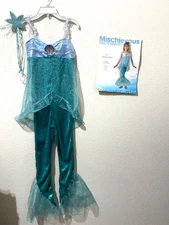 GIRLS 10 MERMAID COSTUME & HEADPIECE IN CHARACTER NEW