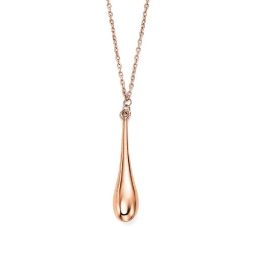 Elongated Drop Necklace 9ct Rose Gold 375 Hallmarked British Made
